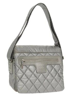 CHANEL Coco Cocoon Shoulder Bag Silver CC
